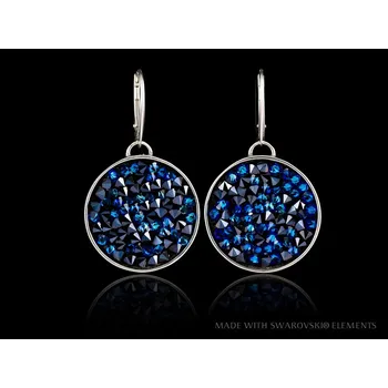 Náušnice ROCKS náušnice Bermuda Blue - 15 mm (MADE WITH SWAROVSKI® ELEMENTS - náušnice)