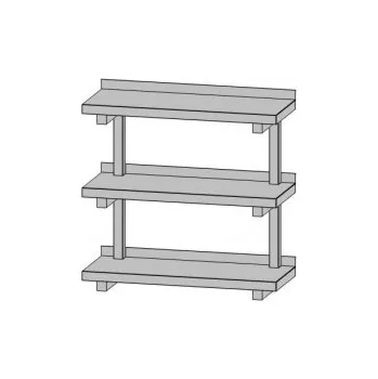 Digestoř Nerezová nástěnná police třípatrová (šířka 250 mm), délka 800 mm