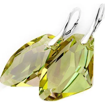 Náušnice Stříbrné náušnice Galactic Luminous Green (Dámské stříbrné náušnice)