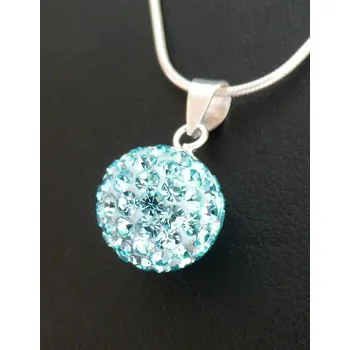 Náhrdelník Lafira stříbrný přívěsek modrá kulička 10 mm 069