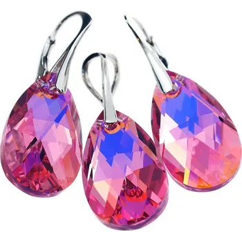 Souprava šperků Lafira stříbrná sada šperků Pear Light Rose 474 (souprava)