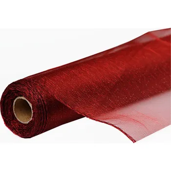 Svatební dekorace Organza SNOW 12cm x 9,1m Vínová