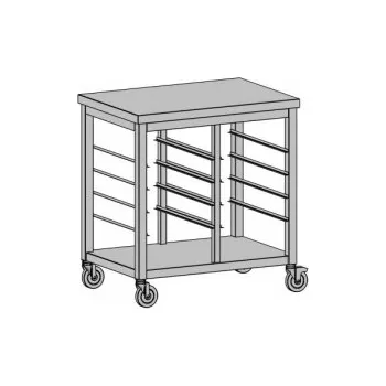 Digestoř Nerezový vozík na GN, plechy nebo tácy (šířka 650 mm), délka 700 mm