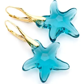 Náušnice Lafira pozlacené náušnice Starfish Aqua 774