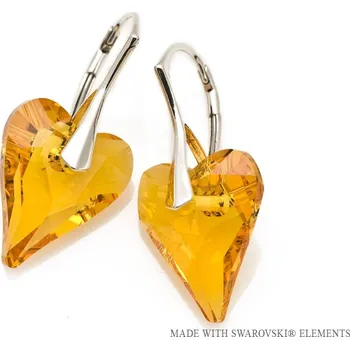 Náušnice Stříbrné náušnice divoké srdce Astral Pink (Dámské stříbrné náušnice)