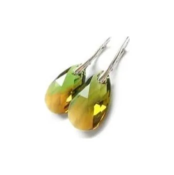 Náušnice Lafira stříbrné náušnice Green Pear 448