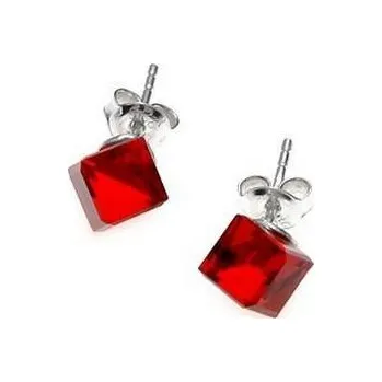 Náušnice KOSTIČKY stříbrné náušnice Light Siam (Dámské stříbrné náušnice)