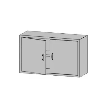 Digestoř Nerezová skříňka uzavřená s křídlovými dvířky a policí, délka 1100 mm