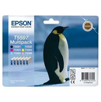 Inkoustová cartridge Epson C13T55974010, Picture Mate, černá/modrá/červená/žlutá, originál