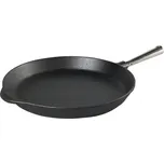 Litinová pánev 36 cm, mělká, na pečení, nerez madlo SKEPPSHULT 0360 (Velká pánvička s madlem SKEPPSHULT na pečení ze švédské litiny )