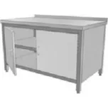 Nerezový pracovní stůl skříňový s křídlovými dvířky a policí (šířka 700 mm), délka 1400 mm