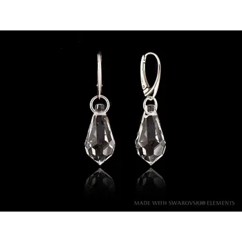 Náušnice Stříbrné náušnice Teardrop Crystal (Dámské stříbrné náušnice)