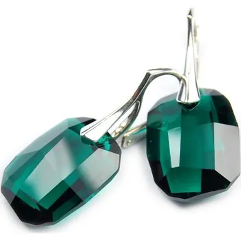 Náušnice Lafira stříbrné náušnice zelené Graphic 400