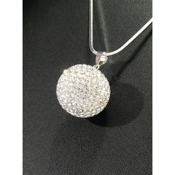 Náhrdelník Lafira stříbrný přívěsek bílá kulička 16 mm 079