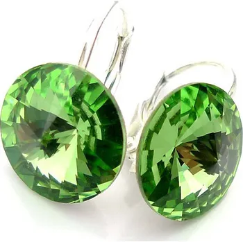 Náušnice Lafira stříbrné náušnice zelené Rivoli 459