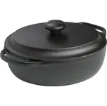 Litinový hrnec 2 l, 25x18cm, oválný, litinová poklička SKEPPSHULT 5000 (Oválný hrnec SKEPPSHULT na vaření, 2 litrový s litinovou pokličkou, švédská litina)