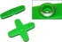 RC náhradní díl plastové páky sada pro JR / SANWA / KO zelené (2ks.) - s alu kroužkem