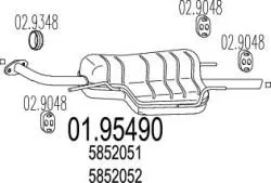 Tlumič výfuku Koncový tlumič výfuku BOSAL (BS 128-003) Chevrolet