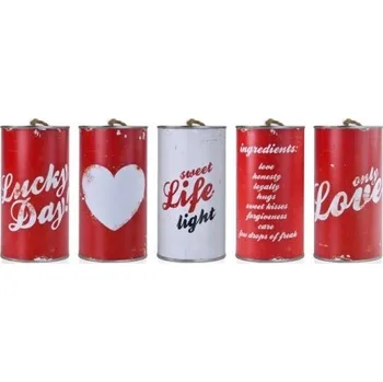 Svatební dekorace Partydeco Svatební plechovky za auto II 5 ks