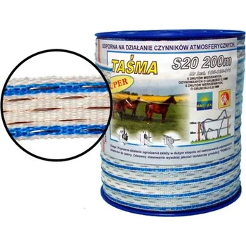 Ohradník Páska pro elektrický ohradník S20, 20mm, 200m, modro-bílá