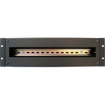 Elektrická zásuvka 4933/RAL9005 Instalační panel s DIN lištou a krytem, 3U, 19", černý