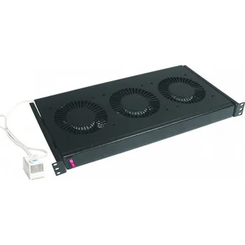 Racková skříň DP-VEN-02B-H Ventilační jednotka, 2x ventilátor, 230V, bez termostatu, 19", černá