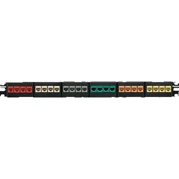 Patch panel NKFP24Y Patch panel pro 24 modulů NetKey, 1U, 19", neosazený, modulární, černý