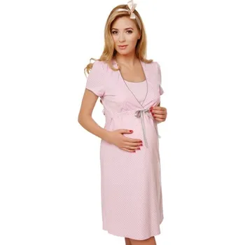Dámské noční prádlo Bavlněná těhotenská noční košile Felicita růžová
