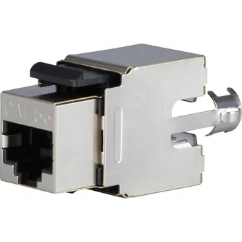 Patch panel SXKJ-5E-STP-BK Modul Keystone, RJ45, kat. 5E, STP, 110/Krone, stříbrný