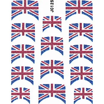 Samolepky na nehty 3D - Anglická vlajka