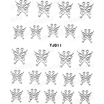 Samolepky na nehty - stříbrné 011