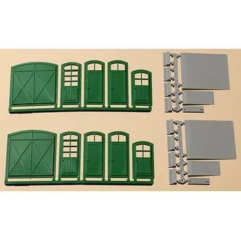 Modelová železnice AUHAGEN 80250 H0 Stavebnicový systém - vrata 2ks, dveře 8ks, rampa 4ks, schod 8ks AU80250