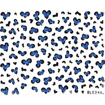 Samolepky na nehty - modré, srdíčka