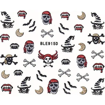 Samolepky na nehty glitrové Halloween - 915D