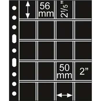 Poštovní známka Leuchtturm GRANDE listy 5/4 S - černé (bal. 5 ks)