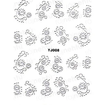 Samolepky na nehty - stříbrné 08