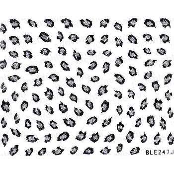 Samolepky na nehty - stříbrné, leopard