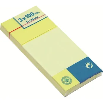 Samolepící bloček VÝPRODEJ - Lepící bločky, POST-IT 51x38 mm, 3x100 listů-žluté