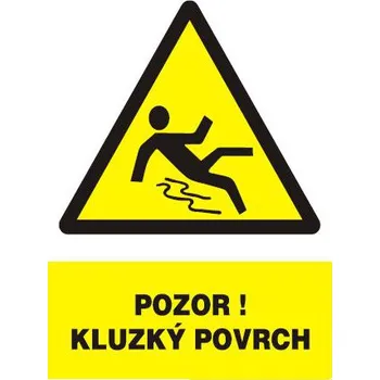 Značení Pozor! Kluzký povrch, tabulka 210x297mm, plast