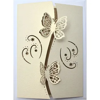 Přání Motýli krémovohnědá, 10 x 14 cm