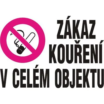 Zákaz kouření v celém objektu 379/2005, samolepka A4