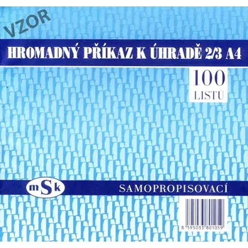Tiskopis příkaz k úhradě hromadný 2/3 A4 NCR MSK-105