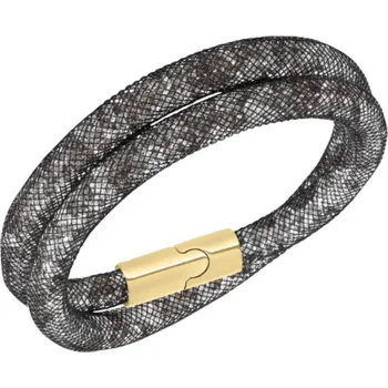 Náramek Náramek Stardust s bílými křišťály černý dvojitý