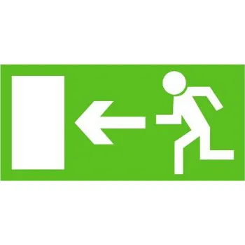 Fotoluminiscenční únikový východ vlevo, plast