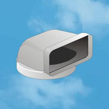 Kanalizační potrubí Edil Plast, Refax PŘECHODKA ÚHLOVÁ pro vzduchotechnické potrubí kruhové Ø 125/ []150x70 plast