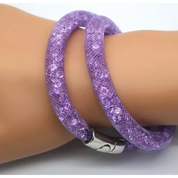 Náramek Náramek fialový Stardust s křišťály dvojitý