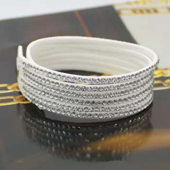 Náramek Náramek SLAKE bílý s bílými křišťály