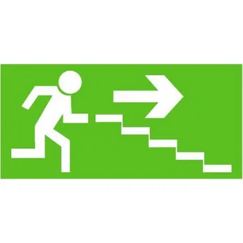 Fotoluminiscenční únikové schodiště vpravo dolů, plast