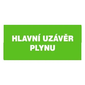 Značení Hlavní uzávěr plynu - text bez symbolu, plast