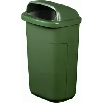 Venkovní odpadkový koš ADVAS Plastový koš City 50 L Se sloupkem Zelená